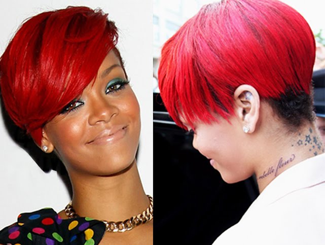 neck tattoos. Rihanna new neck tattoo