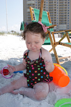 Ellis playing  in the sand