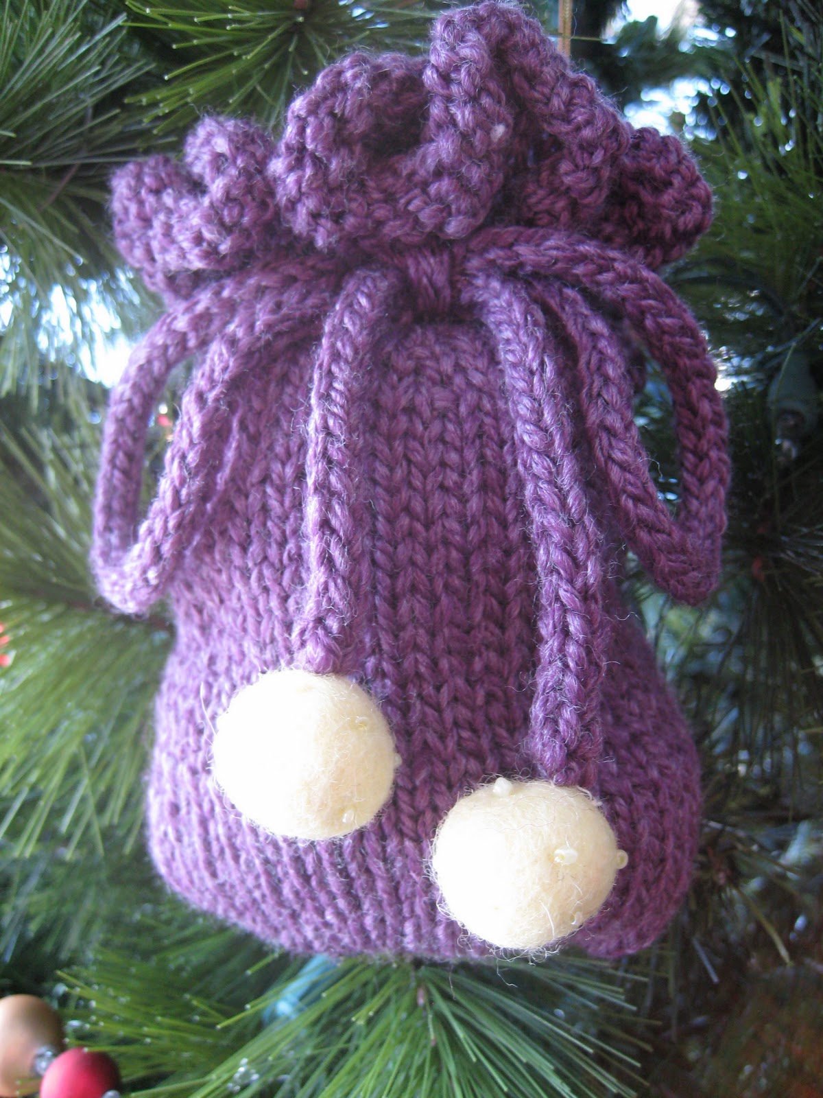 Knit Along Knit Nook Knick Knack Sack DONE! Author Allie Pleiter