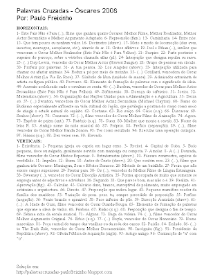 Palavras Cruzadas: Óscares 2008