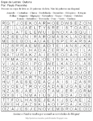 Sopa de Letras: Outono