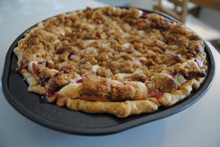 Stephanie's Cooking Nana's Sour Cream Rhubarb Pie