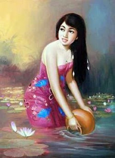 khmer girl painting