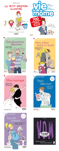 Une sélection de livres avec des images et des dessins que c'est ton Bouffon qui les a faits
