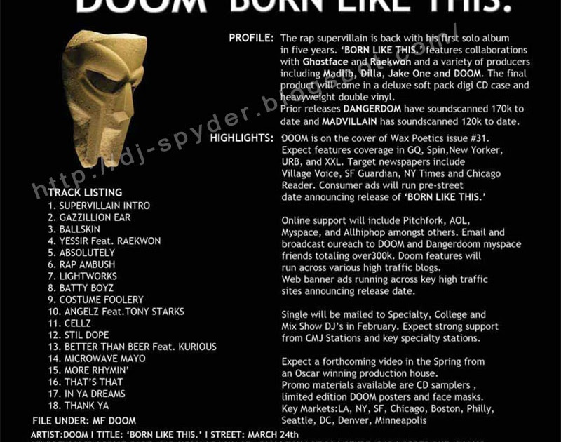 Mf Doom Born Like This Zip Download