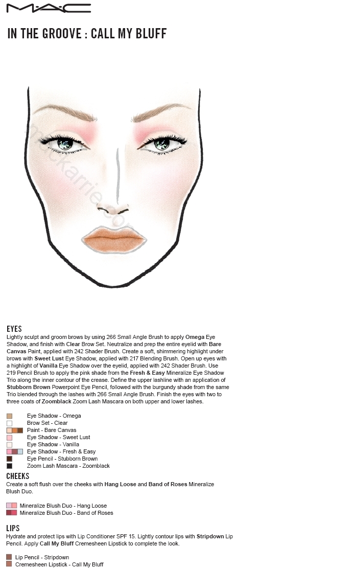 MacKarrie Beauty Style Blog MAC In the Groove Face Charts