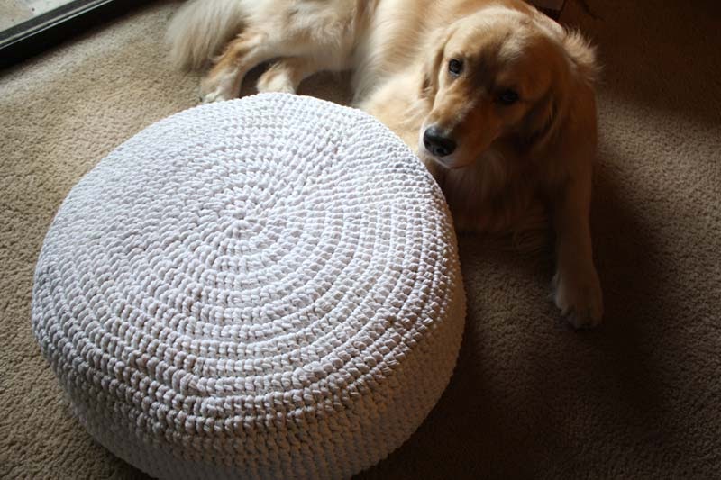 Cinnamon Teal Handmade Recycled Pouf/Floor Cushion Thing