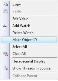 Context menu: Make Object Id