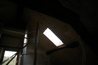 attic tongue and groove around window