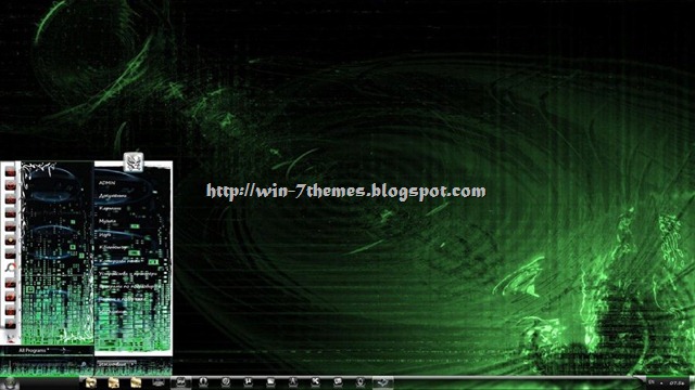 windows 7 themes. The matrix theme for windows 7