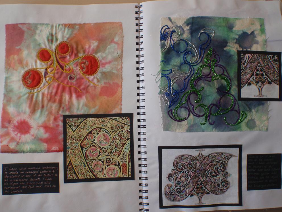 Textiles sketchbook examples image