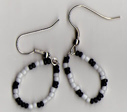 black+white beaded earrings