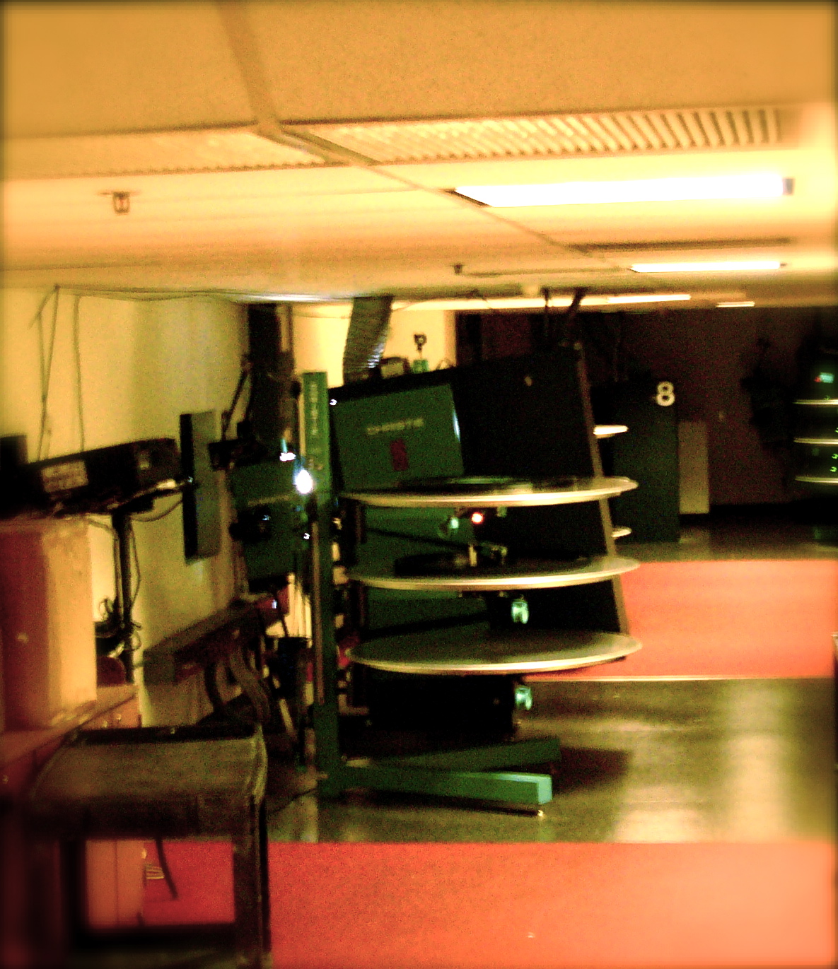 projector images are green and flickering