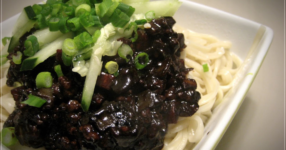 Bowl Half Full Jajangmyun (Korean Black Bean Paste Noodles)
