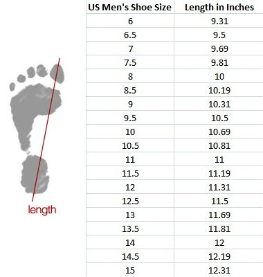 Men S Shoe Size Measurement Chart