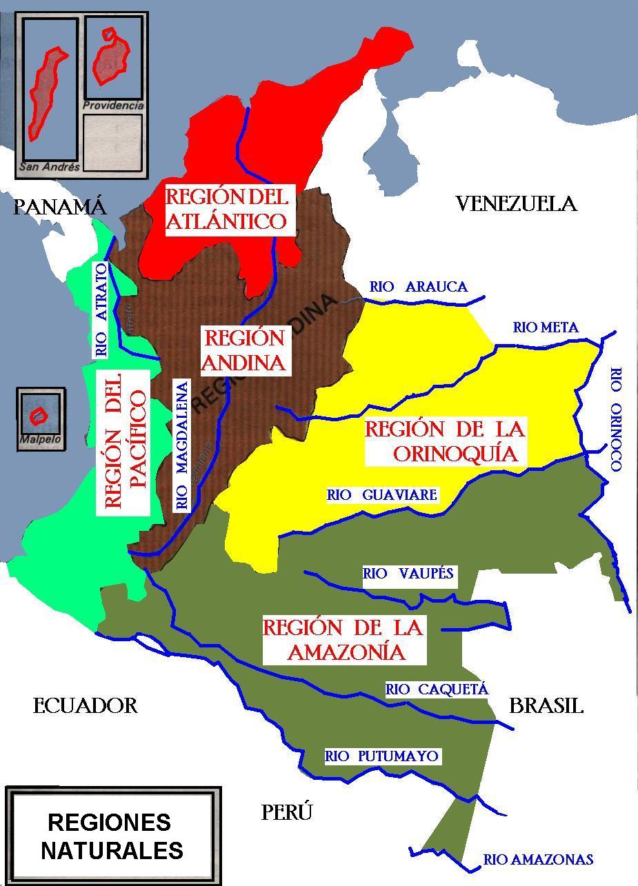 Limites Geograficos De Las Regiones De Colombia