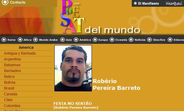 Site internacional divulga obra poética de Robério Barreto