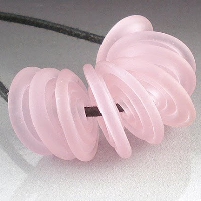 Rose Quartz spiral disk beads