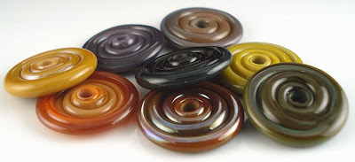 Earth Tone Spiral Disk Beads