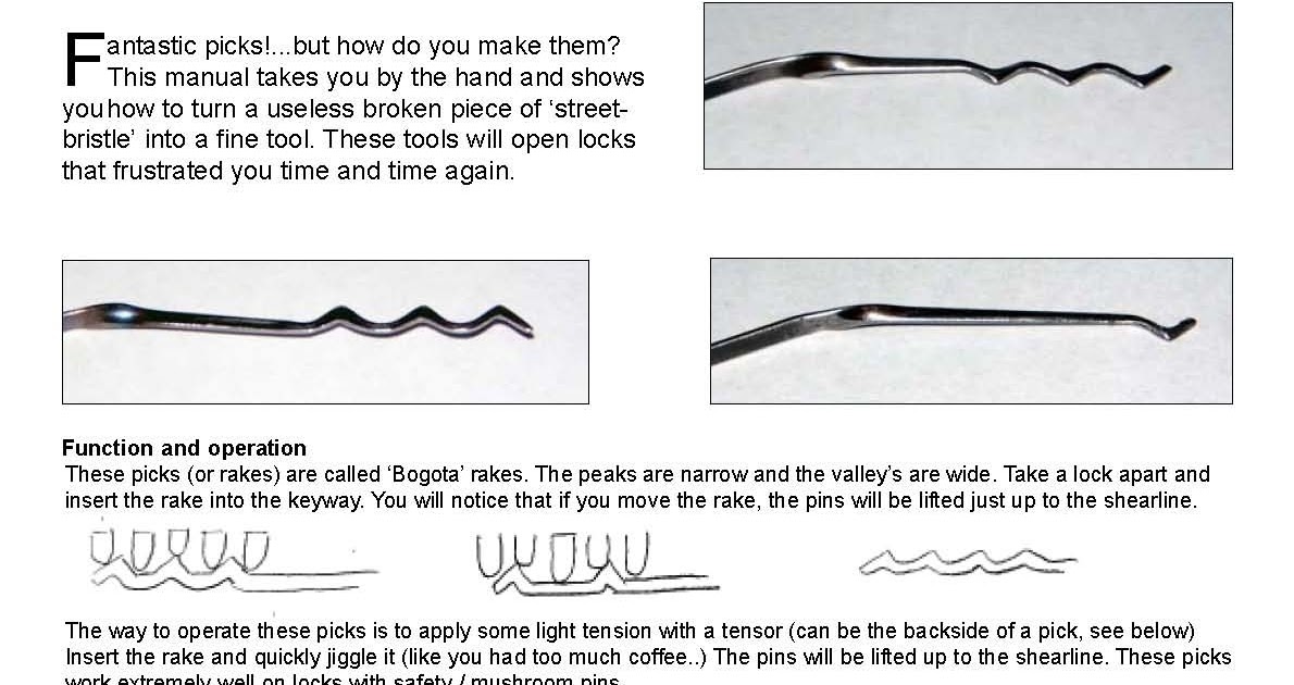 The New Age Information Station 23 How To Make Lock Picks