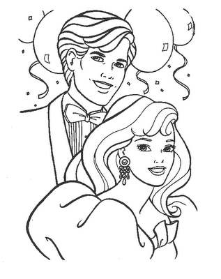 Barbie Coloring Sheets on Barbie Coloring Pages For Kids Ken And Barbie Coloring Pages 05 Png