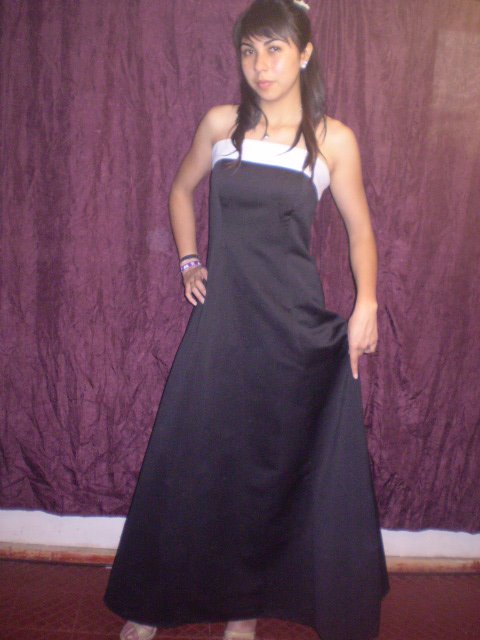 VESTIDO NEGRO BLANCO  GALA