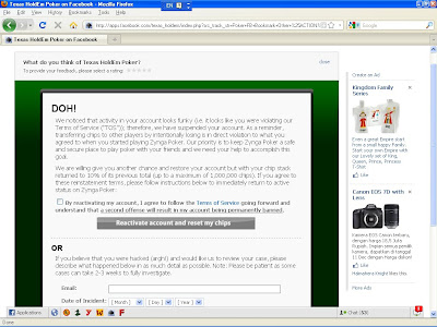 Zynga Poker Banned