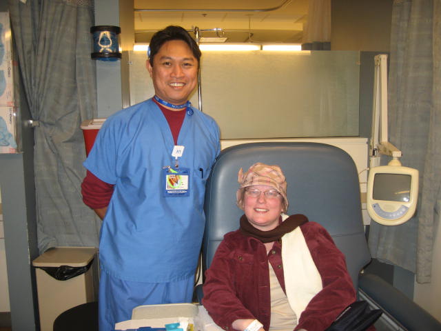 Getting my port line removed-one of my Chemo nurses