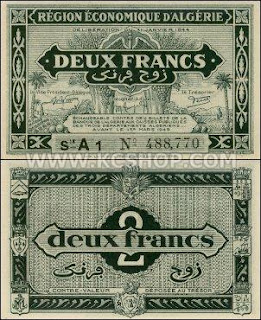 Algeria 1944 Two Francs