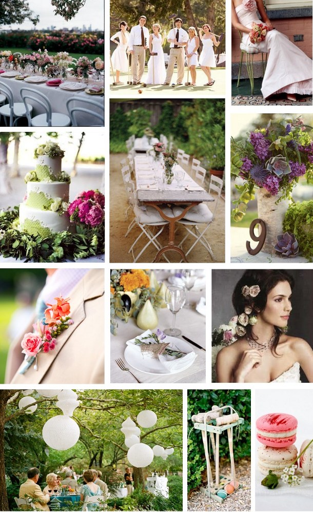 a tiny break and do a inspiration board for a summer garden wedding