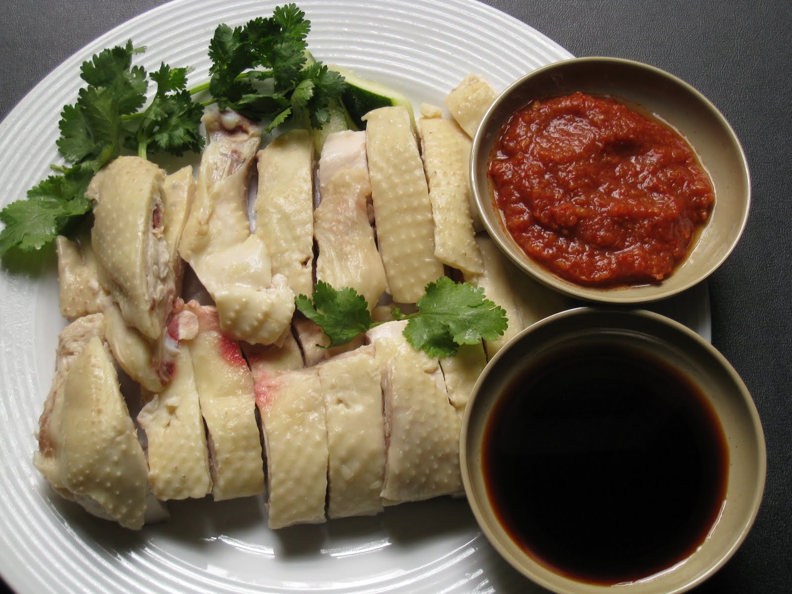 Hainanese Chicken's dipping sauces