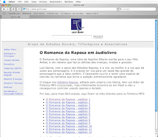 Página www.gesta.org vista no navegador Web SAFARI com CSS activa
