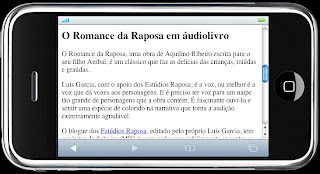 Página www.gesta.org vista no IPhone com CSS inactiva e posicionamento do aparelho na horizontal