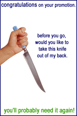 Funny Back Stabbing office poster
