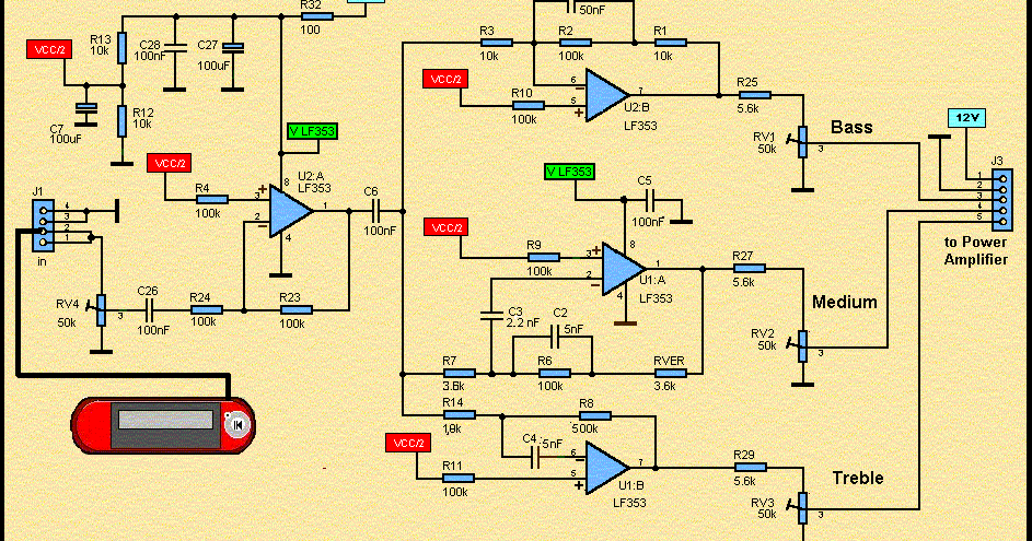 Schematic & Wiring Diagram: MP3 Car Amplifier Schematic Circuits 150W