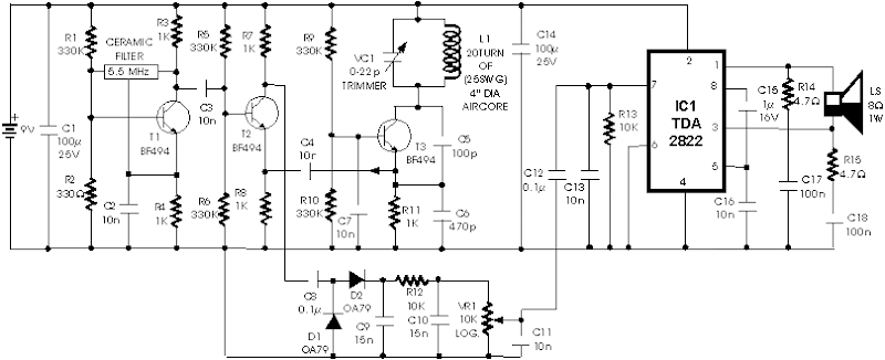 Metal Detector Schematic Circuit Diagram
