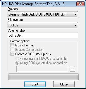 hp usb fat32 format tool