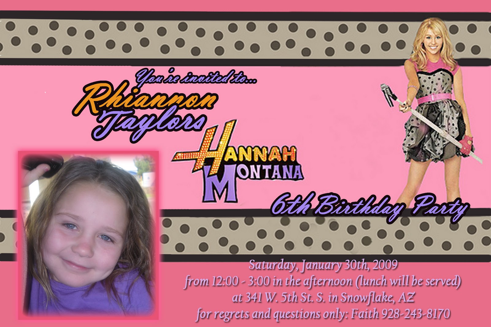 Hunt 4 Announcements And Invites Hannah Montana Birthday Invite