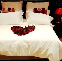 bedroom decoration with flowers on valentine day