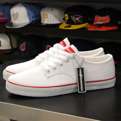Site Blogspot  Canvas Shoes on The Hundreds   Johnson Low Top Canvas Sneakers Black   Red
