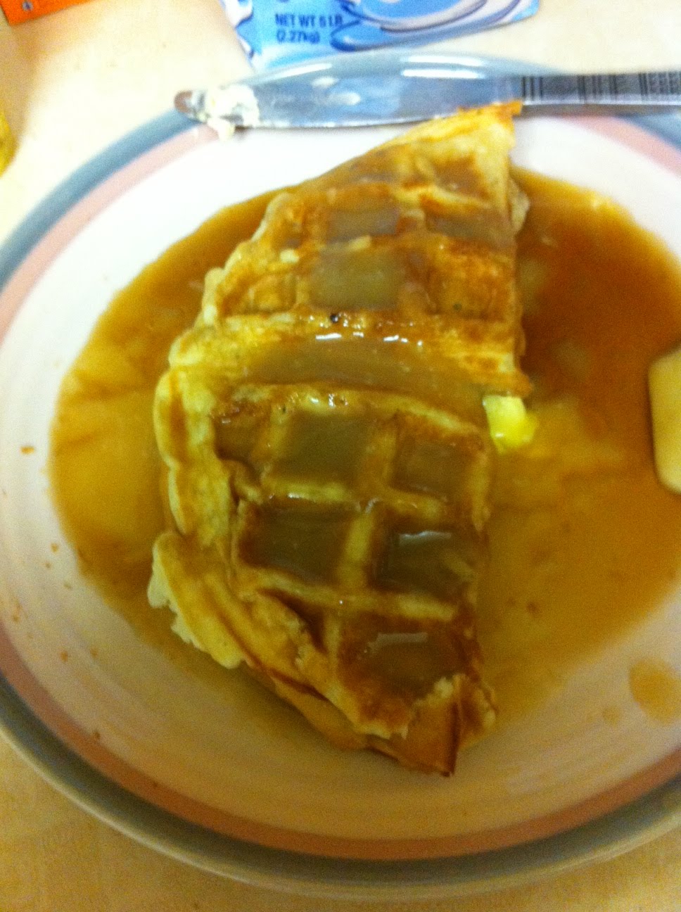 Fat Pride Times Chicken and Waffle Plate Syrup Gravy Butter YUMM!!!