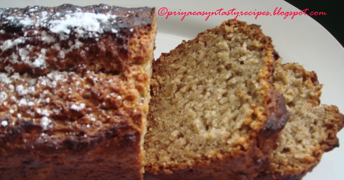 Priya's Versatile Recipes Eggless Oatmeal, Maple syrup N Banana Bread