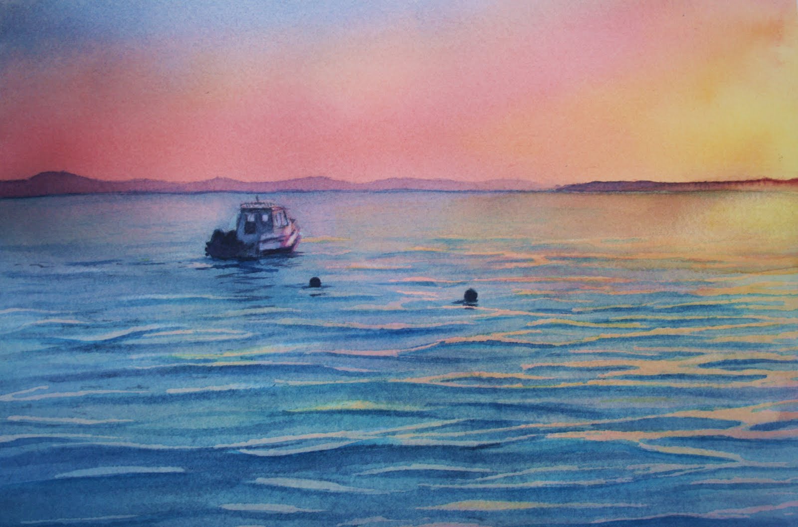 Leslie Lambert Redhead Fine Art Sunset Over Water