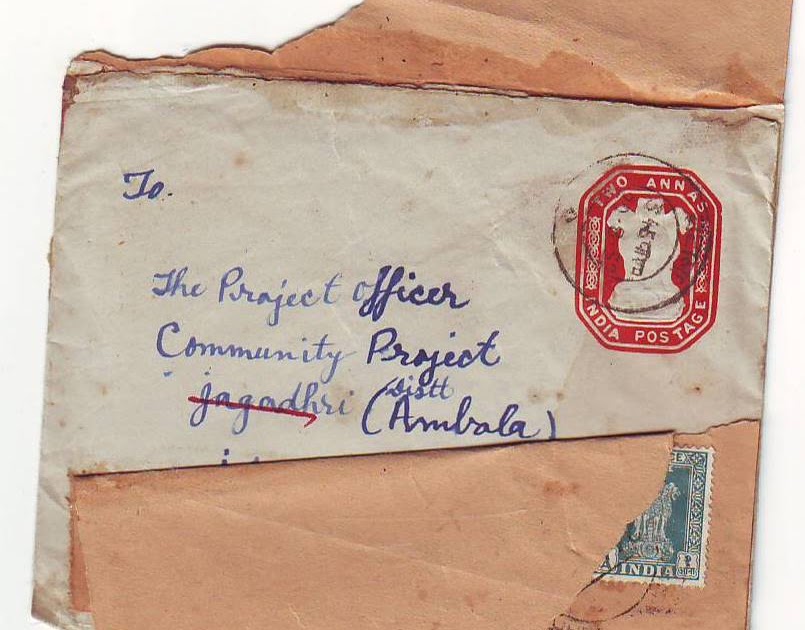 Rare Indian Collectibles 1952 Indian Service Envelope OPGS ( On