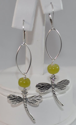 Sterling Silver Signature Dragonfly Earrings - Olive Jade Rock Candy Miami