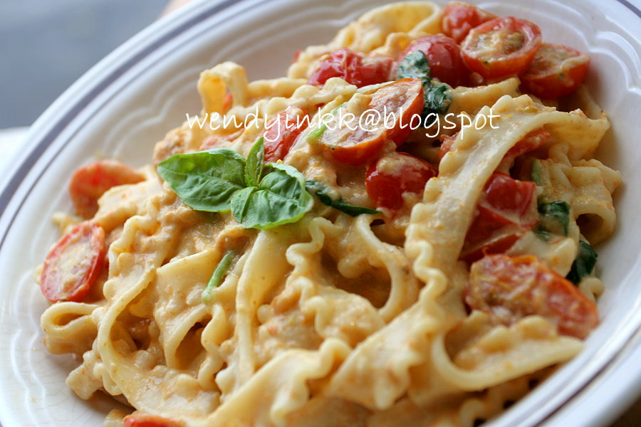 Table for 2.... or more Cherry Tomato Basil Tripoline with Tomato Cream