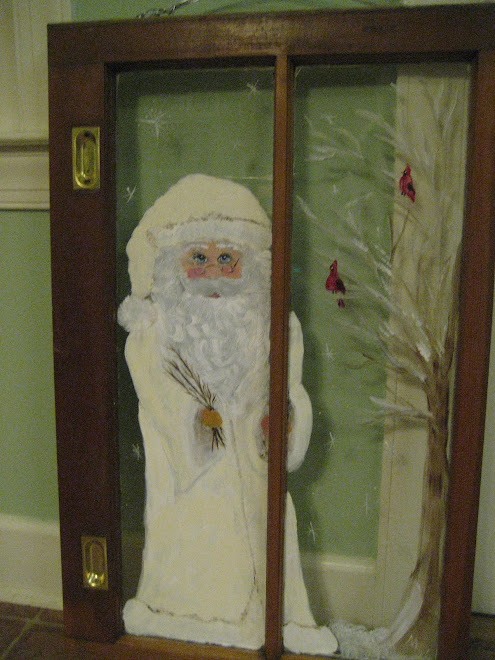 Old Window Art Father Christmas