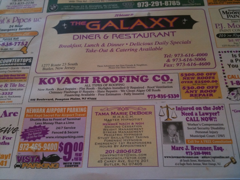 Restaurant menu AScattergood: Diner Food…