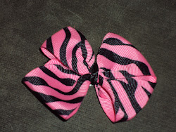 Hot Pink Zebra Bow $3