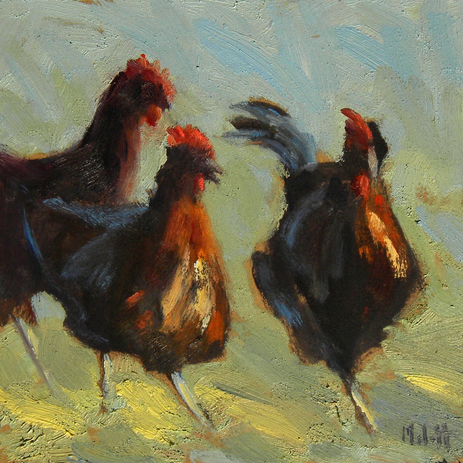 Painting Daily Heidi Malott Original Art: Art Chicken Painting Rooster
